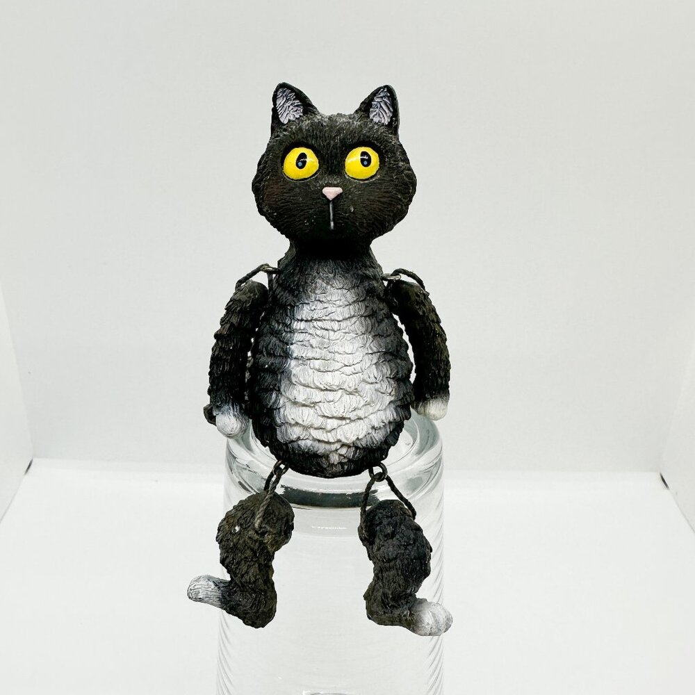 Vintage 2004 Tuxedo Cat Shelf Sitter Anthropomorphic Doll Resin Weirdo Silly